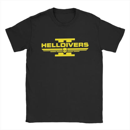 Helldivers Scifi Video Game T-Shirts Men Vintage Cotton Tees O Neck Short Sleeve T Shirts 4XL 5XL 6XL Clothes